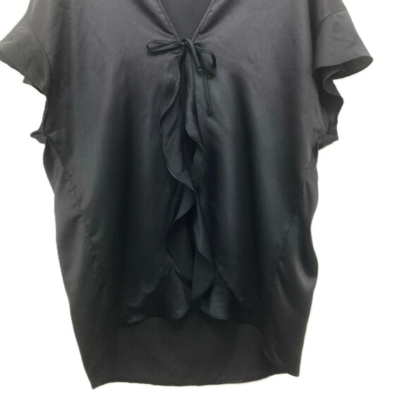 Victoria’s Secret Satin Ruffle Kimono Robe One Size Short Flutter Intimates - Picture 7 of 11